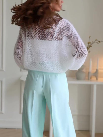 Casual effen holgebreid vest