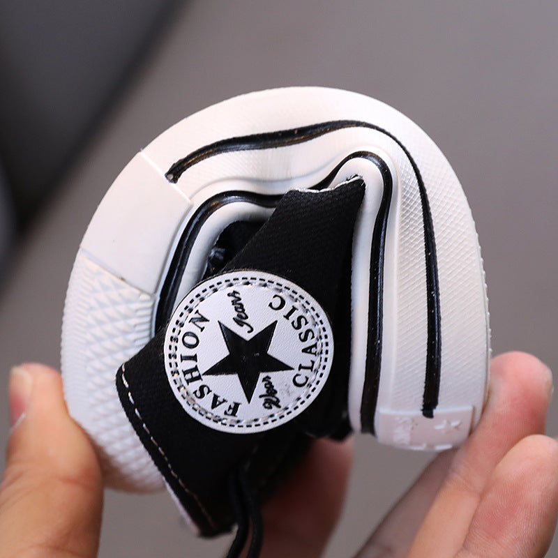 Children Canvas Casual Shoes with Side Zipper