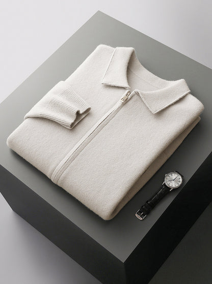 Pure Wool Knitted Cardigan for Men
