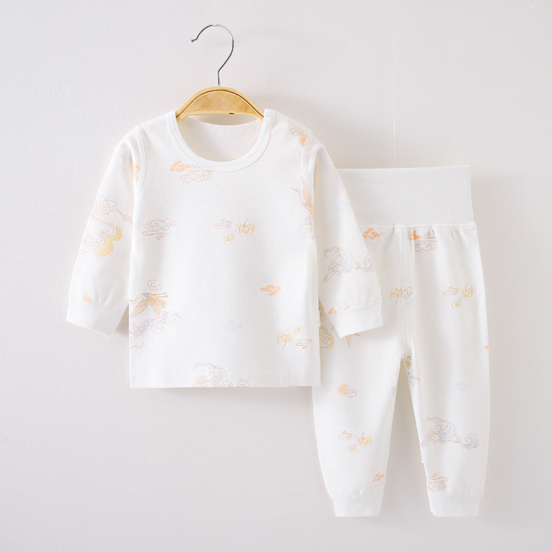 Childrens Cotton Pajama Set Long Sleeve Two-Piece
