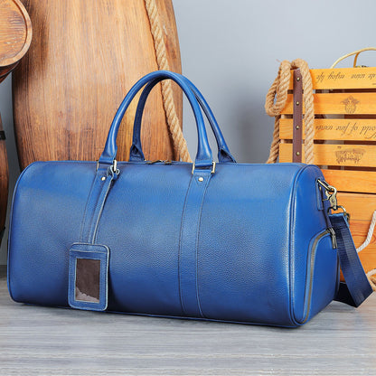 Men's Leather Travel Bag Large Capacity Cowhide Duffle Bag