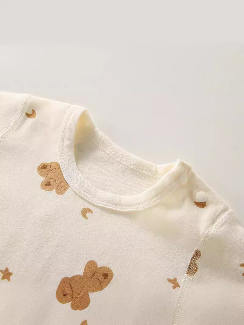 Childrens Cotton Pajama Set Long Sleeve Two-Piece