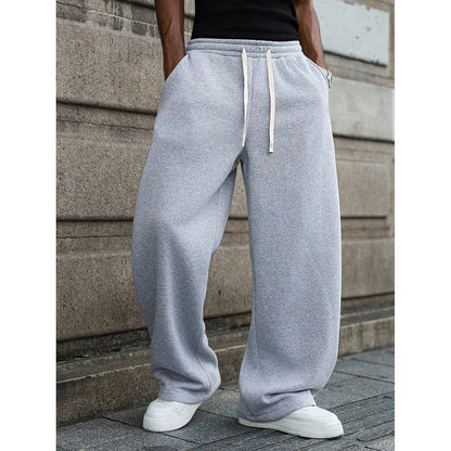 Men Korean Style Drapey Straight Leg Casual Pants