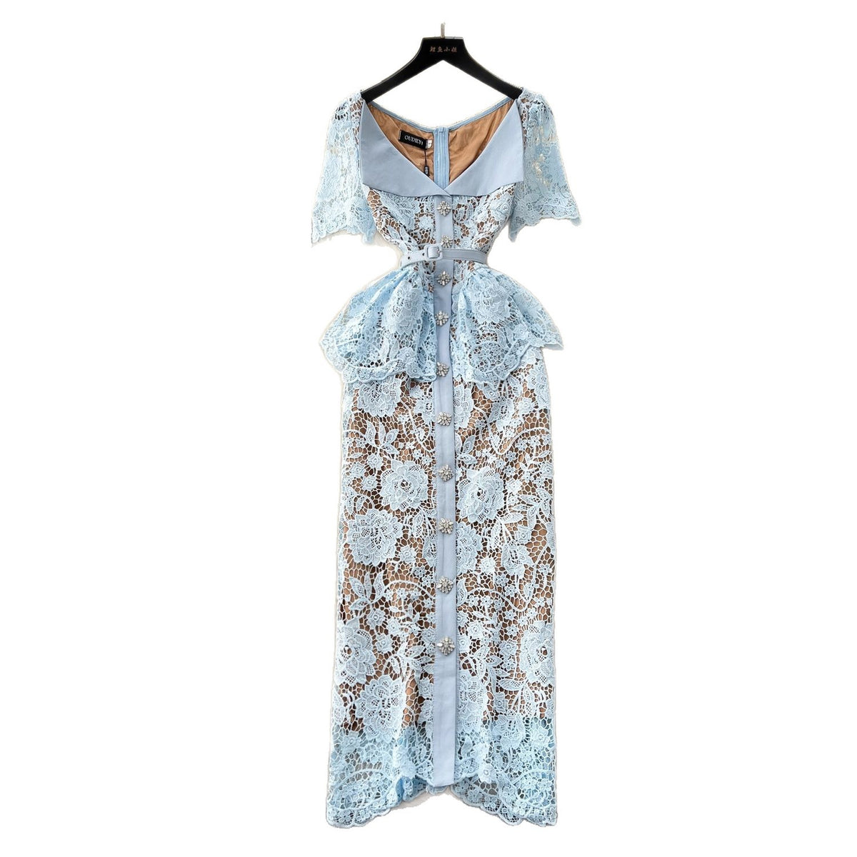 French-Style Hollow Lace Women Dress