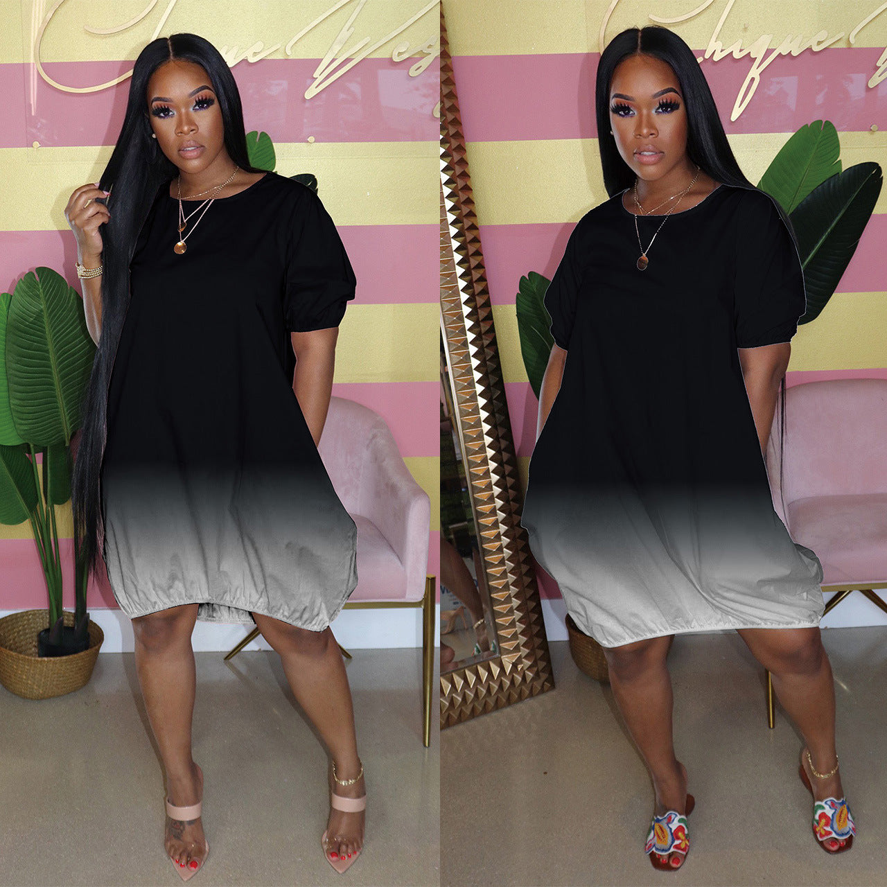 Dames Gradient Midi-jurk