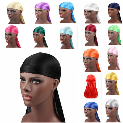 Silk satin long braided hair pirate hat