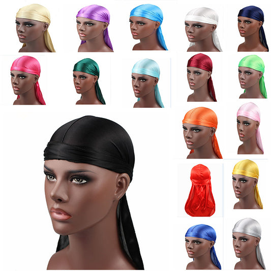 Silk satin long braided hair pirate hat