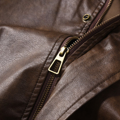 Versleten revers PU-leren jas heren Europees en Amerikaans