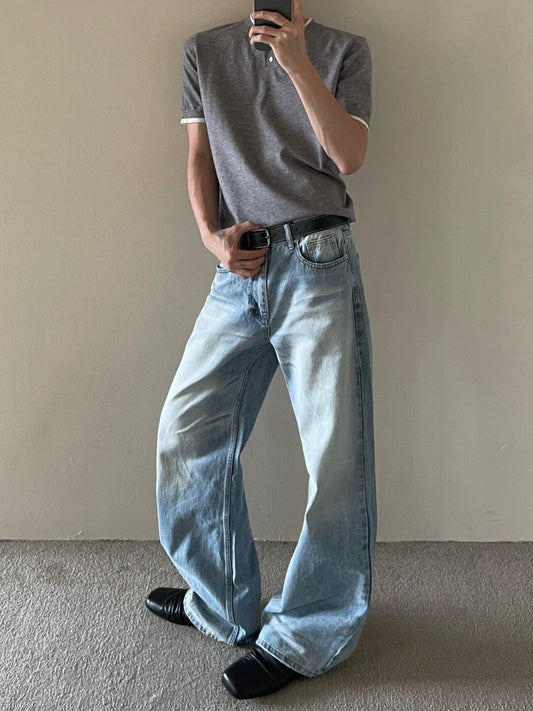 Mens Straight Leg Denim Pants
