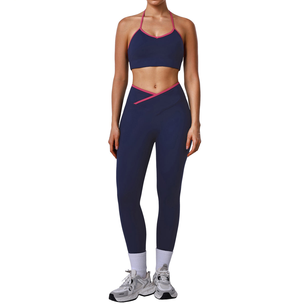 High-Elastic Yoga Set with Halter Bra and Leggings