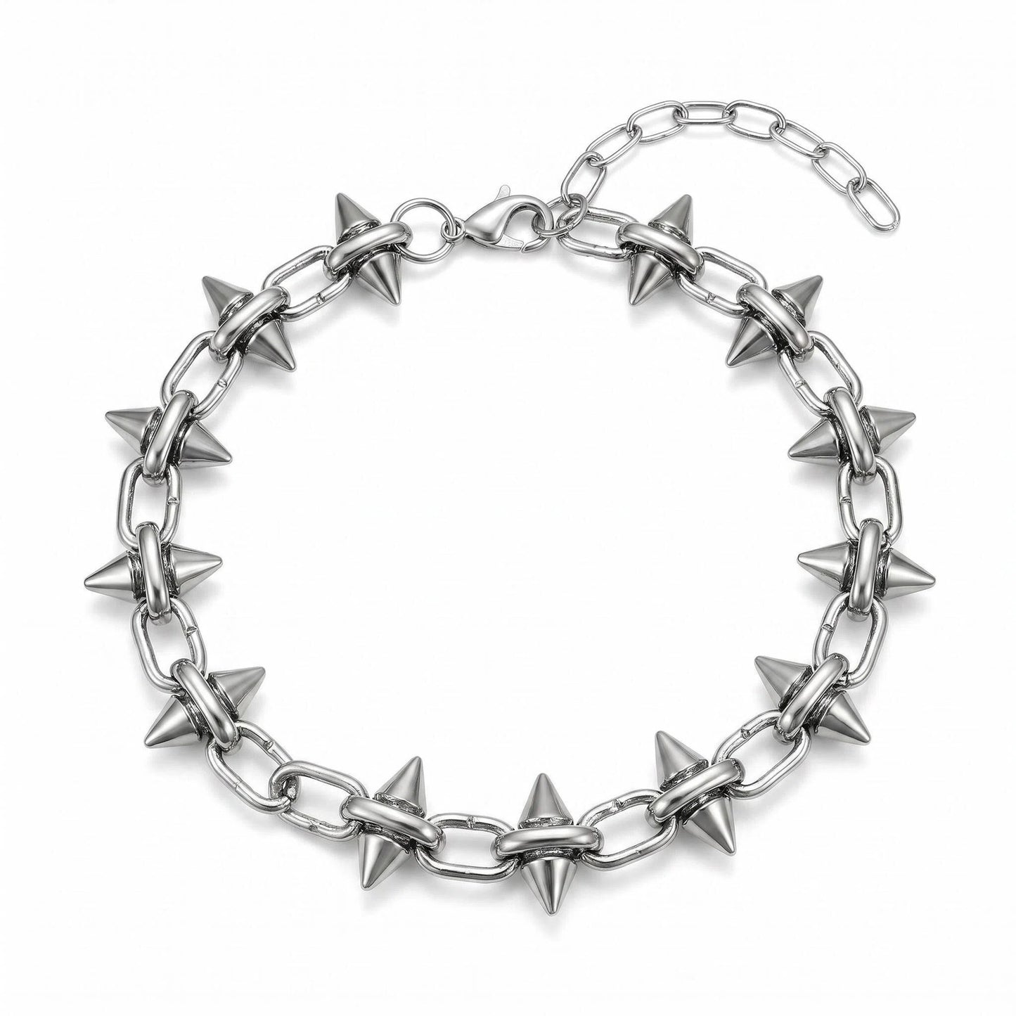Titanium Steel Spike Necklace and Bracelet Set