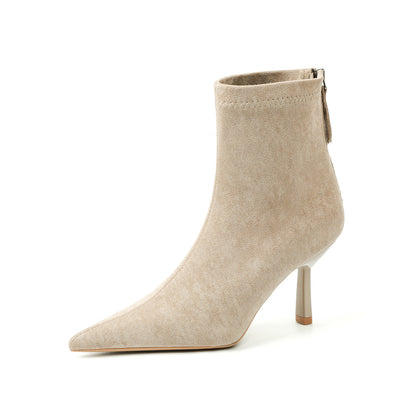 Womens Pointed Toe Stiletto Heel Boots