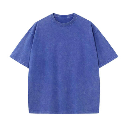 Oversized Washed Cotton T-shirt with Batik Print