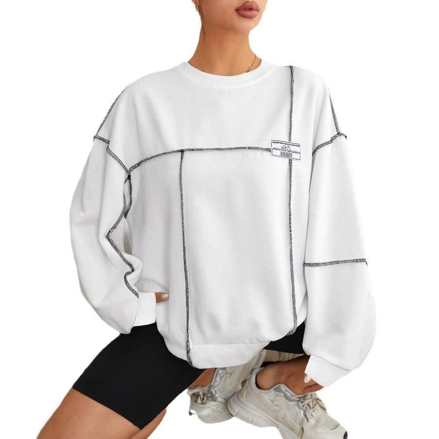 Casual Losse Ronde Hals Lange Mouw Dames Sweatshirt