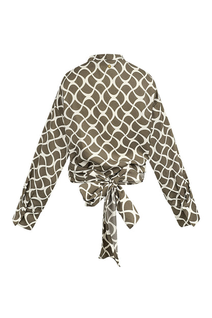 Overslagblouse aesthetic print