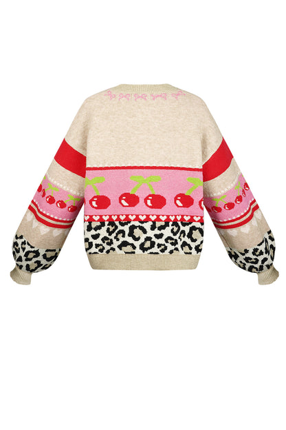 Vest cherry baby - Beige roze