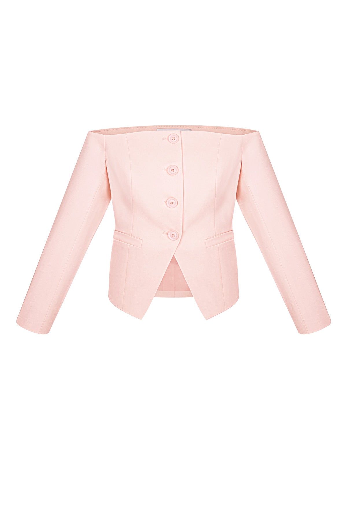 Off shoulder blazer top - Groen