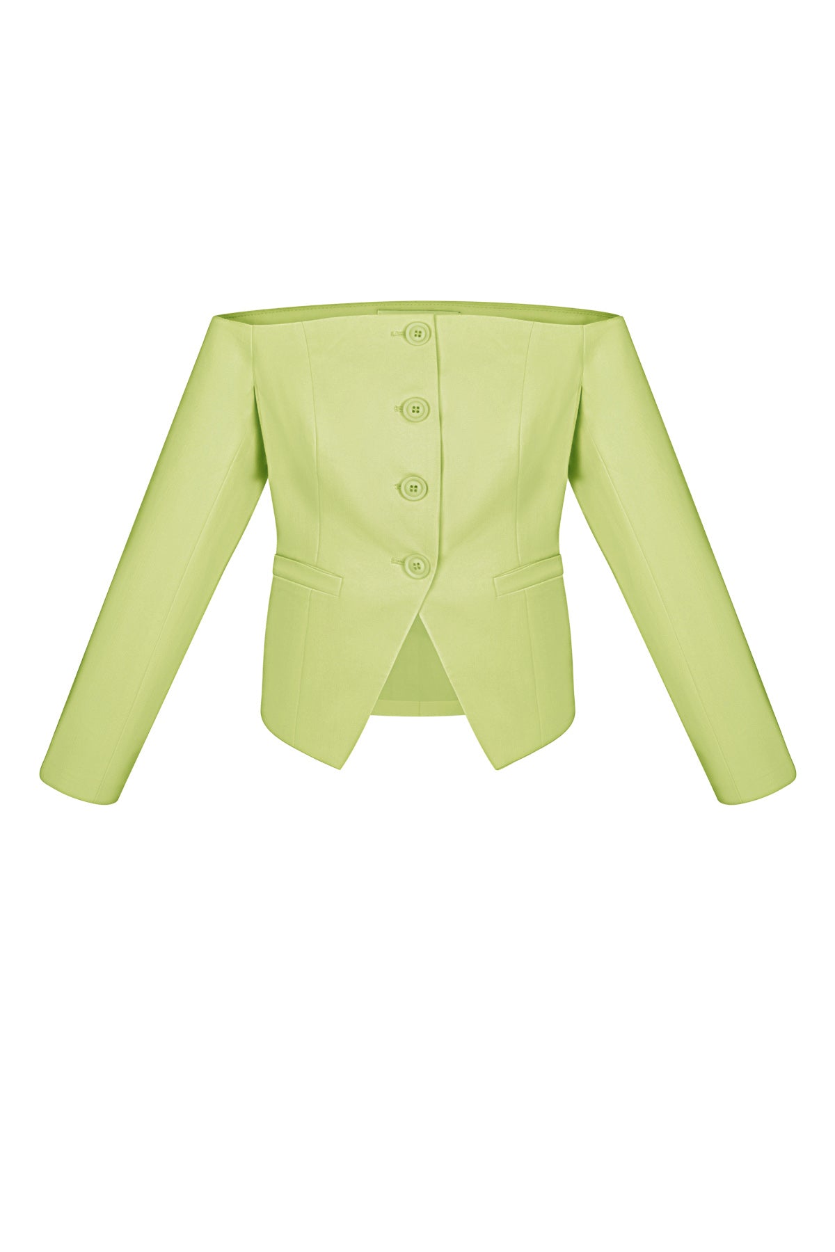 Off shoulder blazer top - Groen