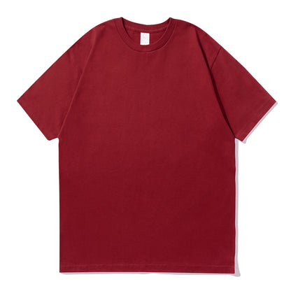 small neckline cotton loose short sleeve solid color bottoming T-shirt