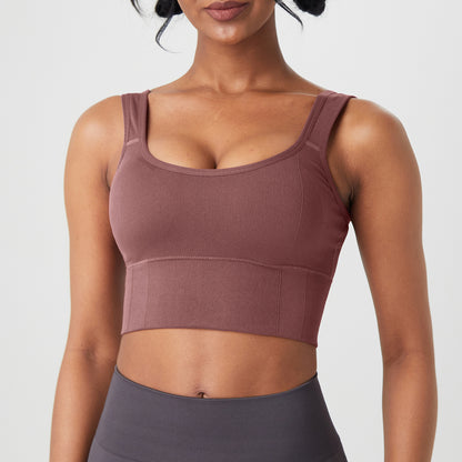 Dames sportbeha met brede schouderbandjes