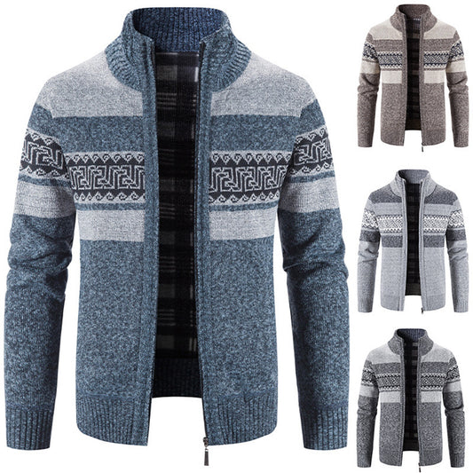 Casual gebreide cardigan met kleurblokprint