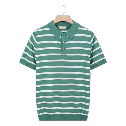 Summer ice silk breathable knitted men's T-shirt