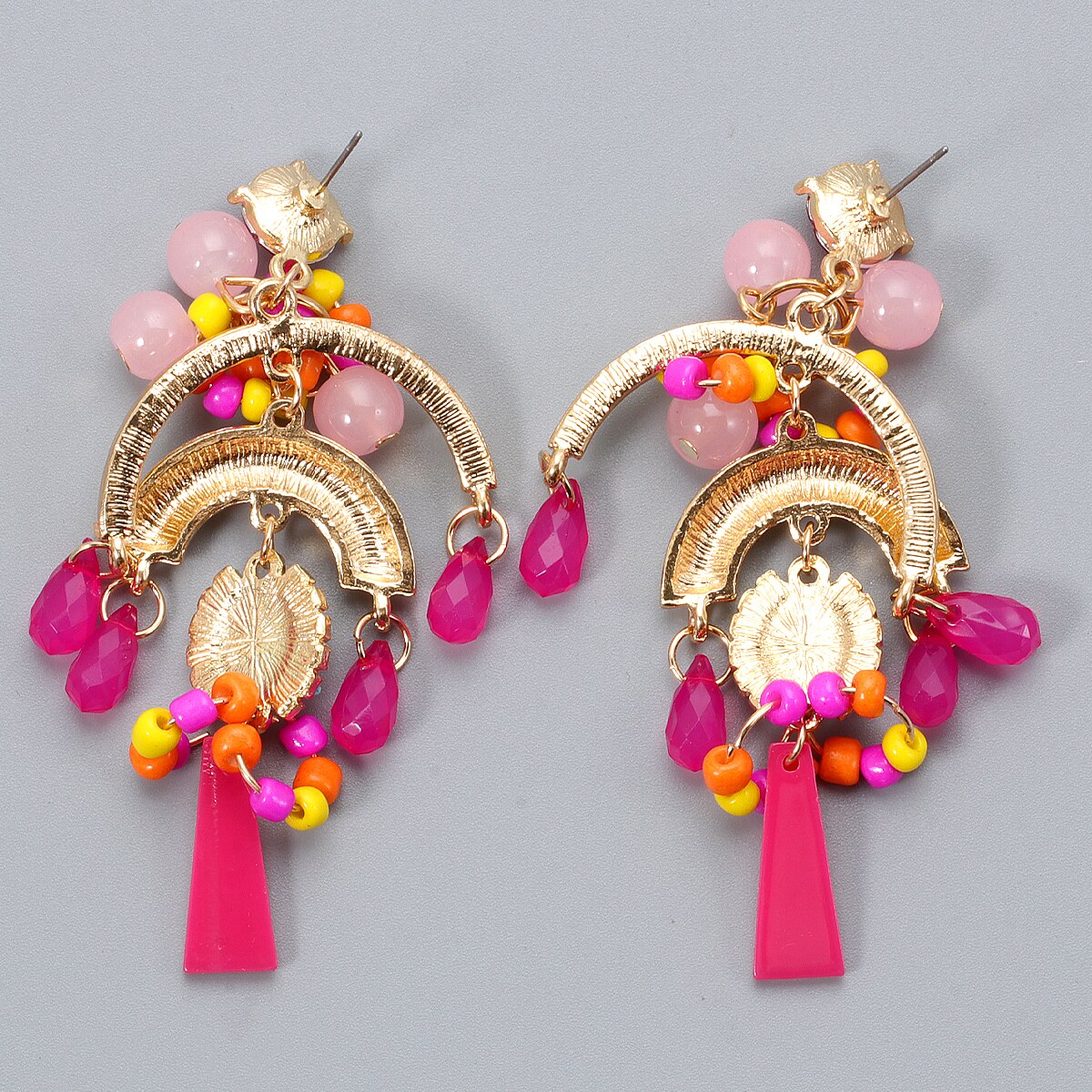 Juran Bohemian Beaded Big Tassel Dangle Earrings for Women Vintage Statement Drop Earrings Boho Handmade Jewelry Trend