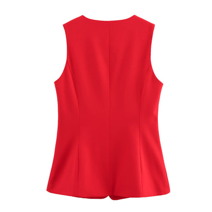 Elegant Women's Suit Vest Slim Outerwear Ladies' Waistcoat
