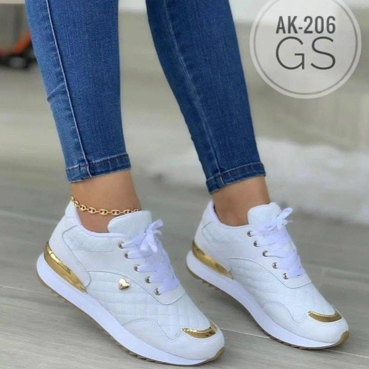 Casual damessneakers met ronde neus en platte zool
