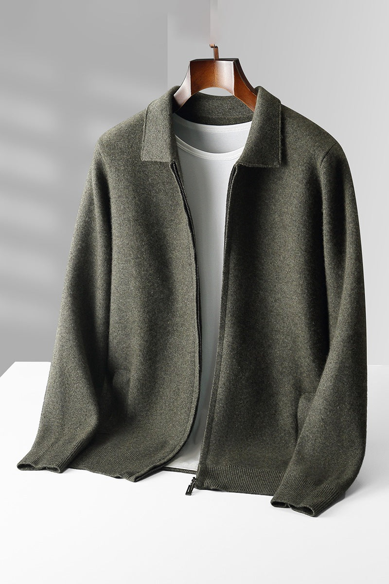 Pure Wool Knitted Cardigan for Men