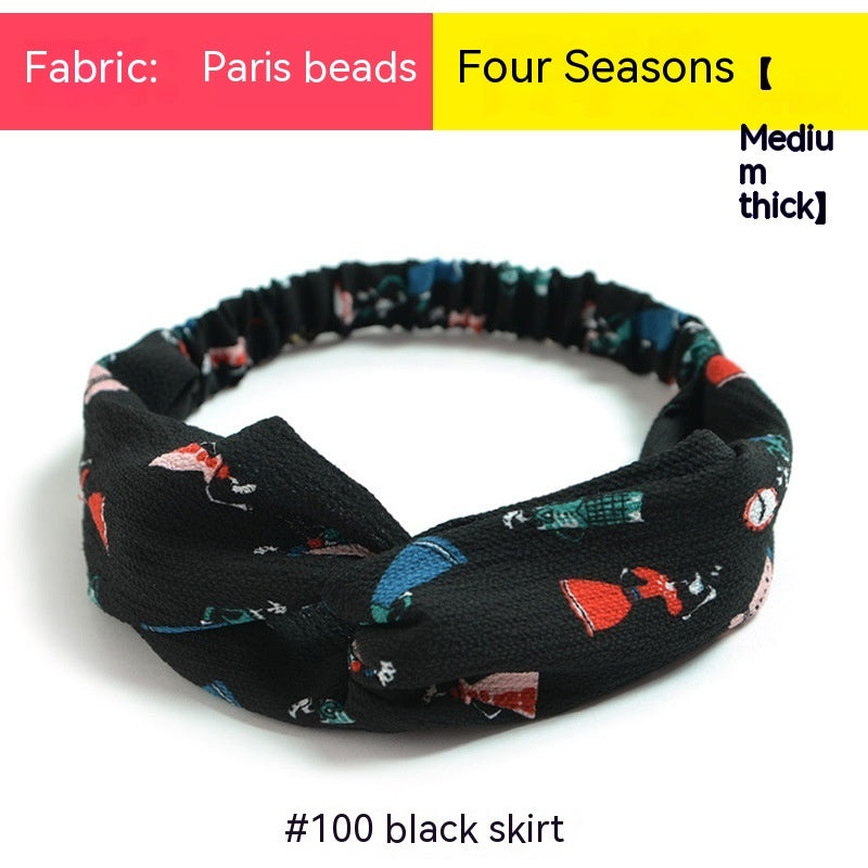 Elastische gekruiste chiffon hoofdband in Boheemse stijl