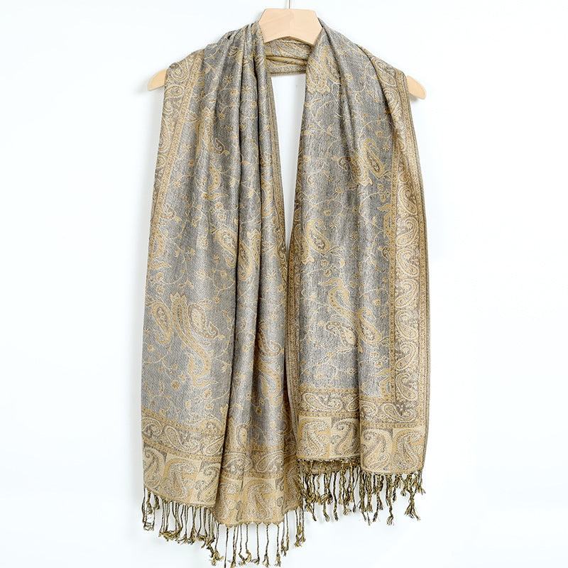 Women's Jacquard Imitation Cashmere Shawl Wrap Long Scarf