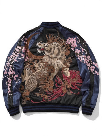 Embroidered Chinese Style Baseball Jacket