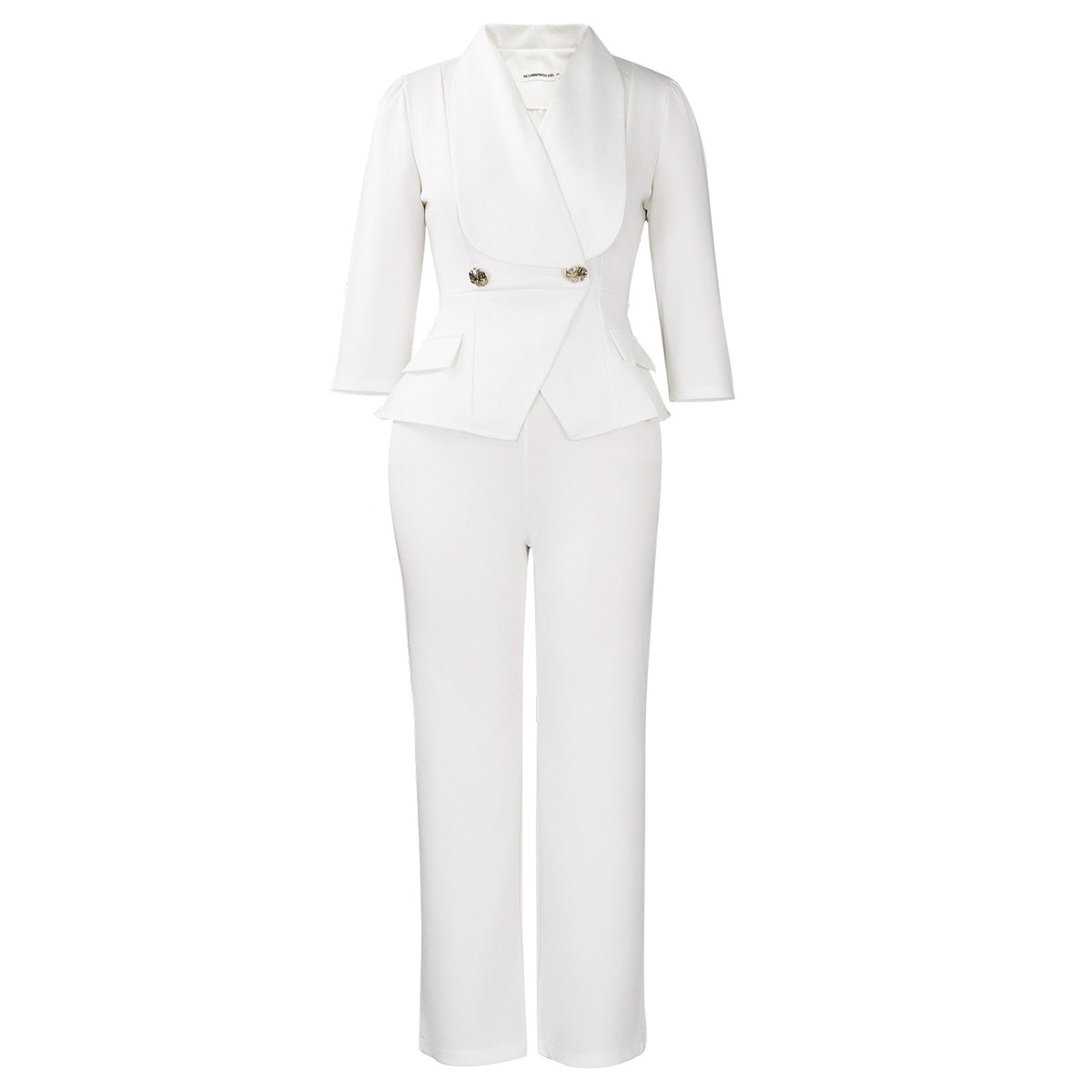 Womens Suit Collar Wide Leg Jumpsuit
