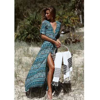 Elegante maxi-jurk in boho-stijl voor dames perfect voor op het strand