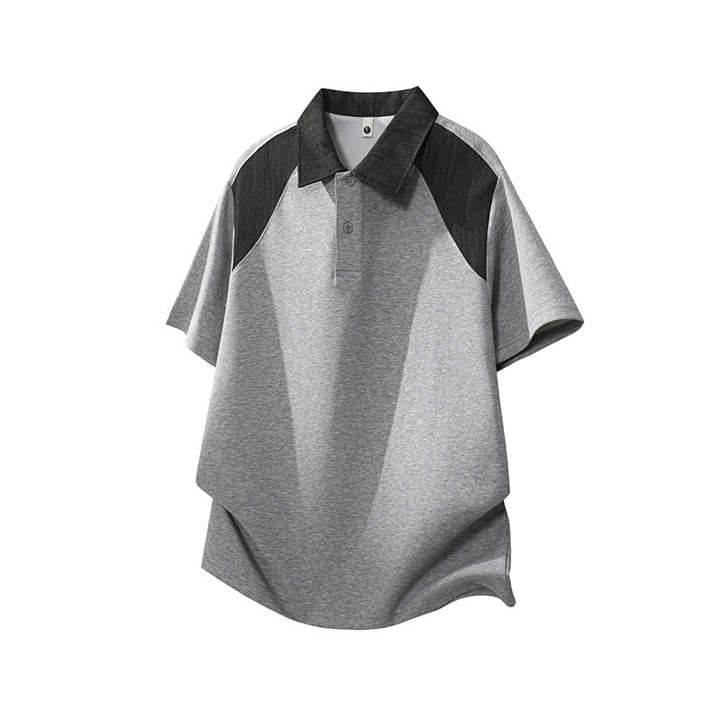 Poloshirt met retro kraag en kleurblokkendesign voor heren