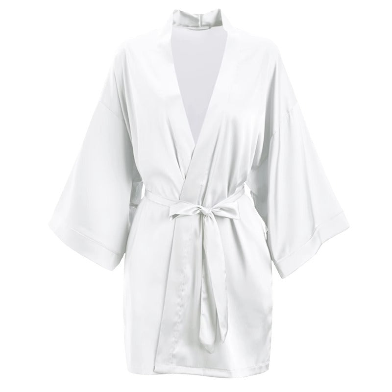 Lace Trim Ice Silk Womens Sleepwear Nightdress
