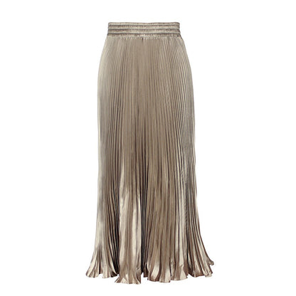 Glossy pleated skirt long accordion skirt long skirt skirt