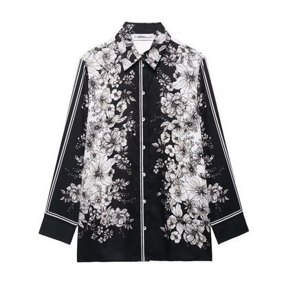 Women's Clothing Printed Long Shirt + Long Pants + Skirt Set