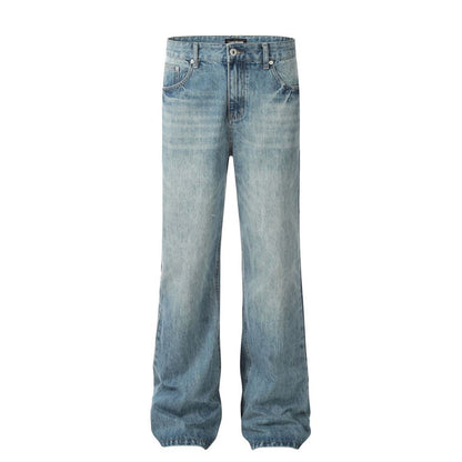 Washed denim pants