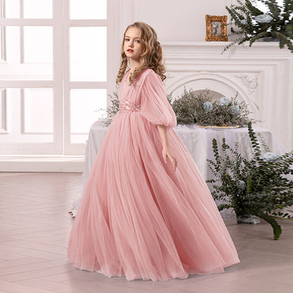 Little Girls Fluffy Princess Dress for Birthday Wedding Party