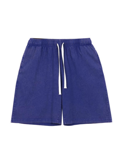 Mens Washed Cotton Wide Leg Shorts