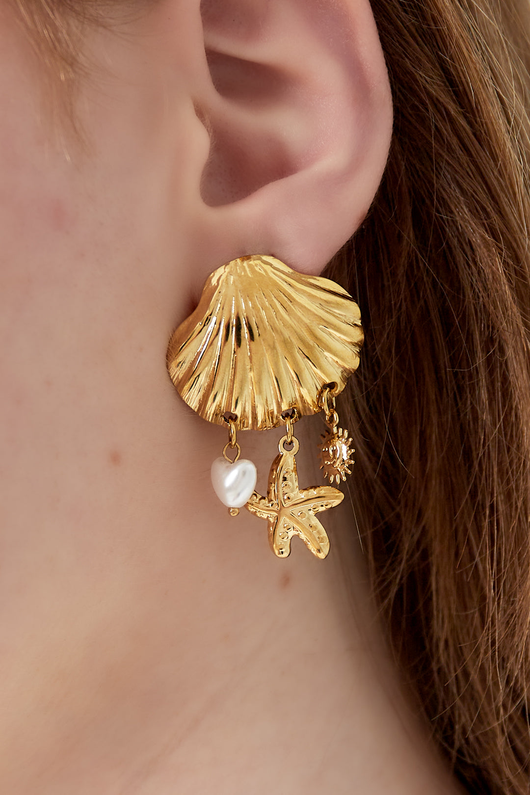 Strandliefde trio oorbellen