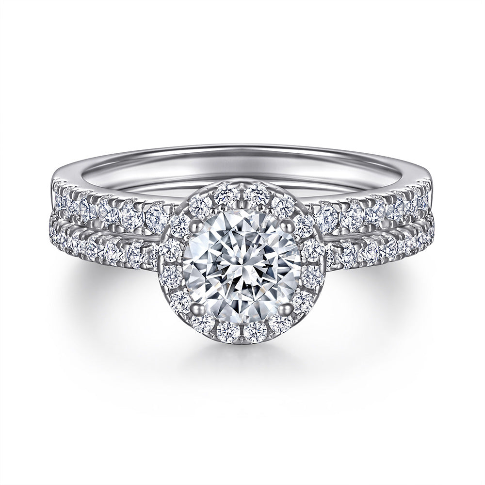 Stapelbare ring van sterling zilver met zirkonia