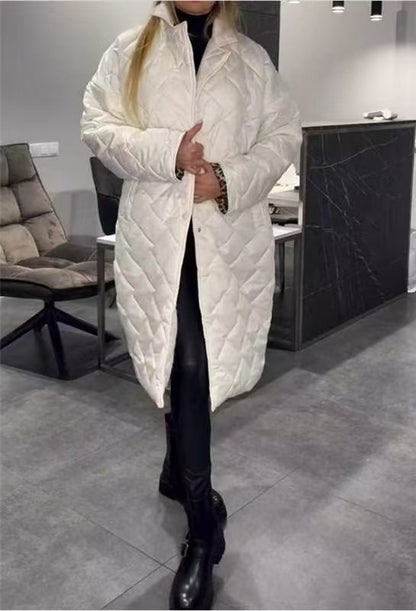 Winter pufferjas met ruitvormig stiksels