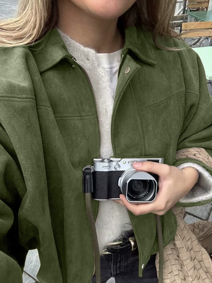 Womens Batwing Sleeve Bomber Jacket