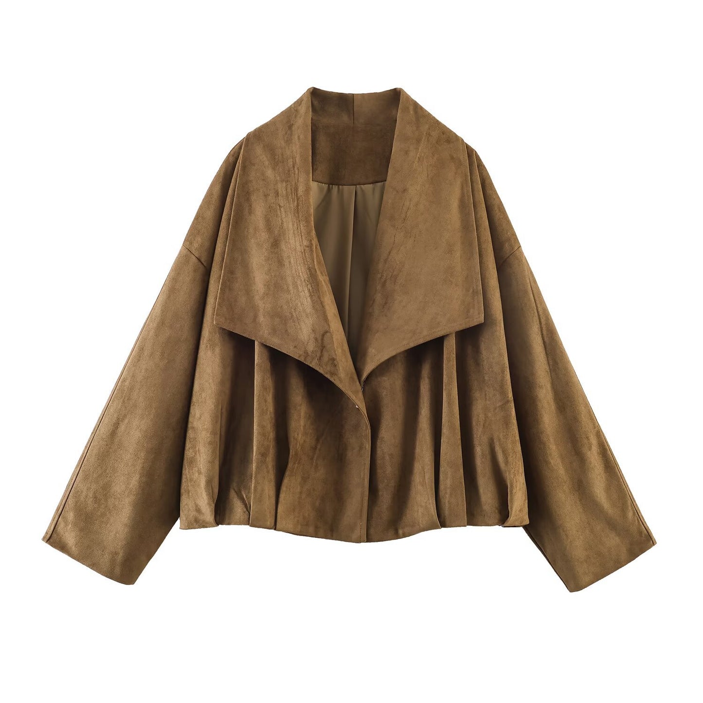 Light luxury suede texture effect wrapped jacket