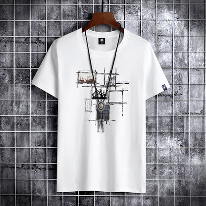 Short sleeve cotton summer man t-shirt casual loost men tshirt cool o-neck oversized t shirt male T shirt clothes for teens