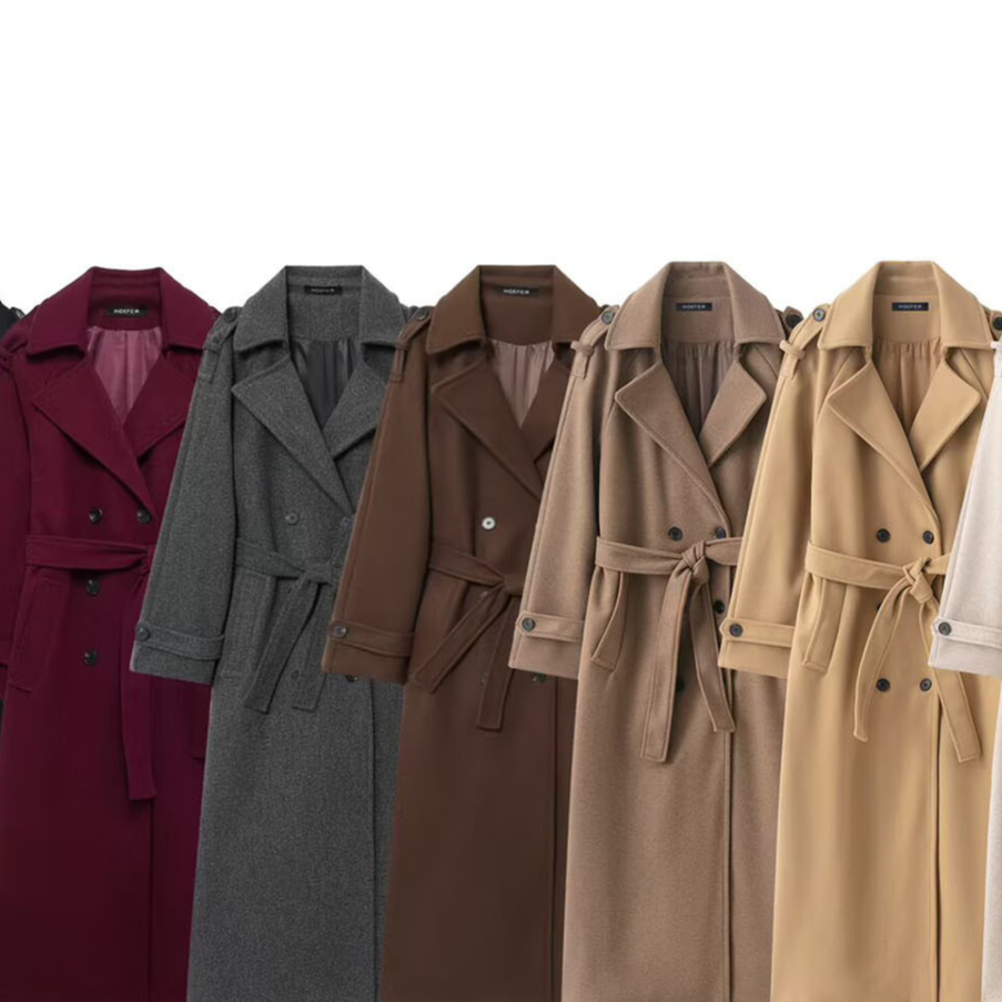 Womens Woolen Double Breasted Coat
