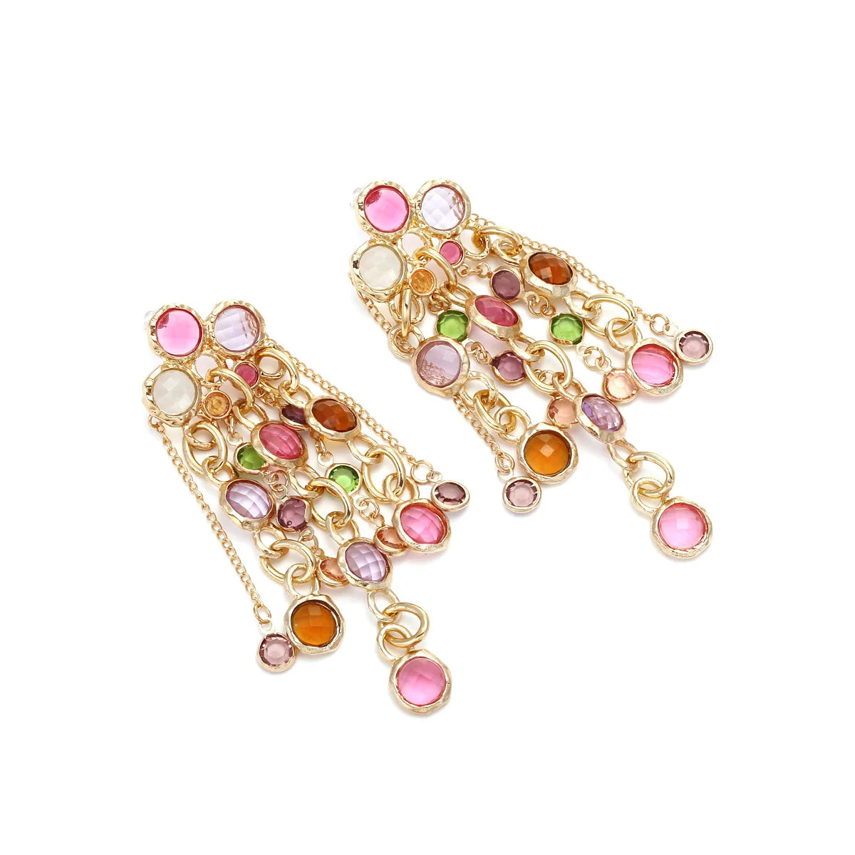 Vintage lange oorbellen met kwastjes van imitatiekristal voor dames
